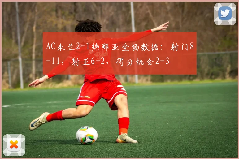AC米兰2-1热那亚全场数据：射门8-11，射正6-2，得分机会2-3